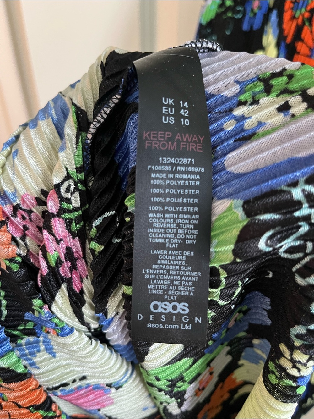 ASOS Design Floral Plissé Dress